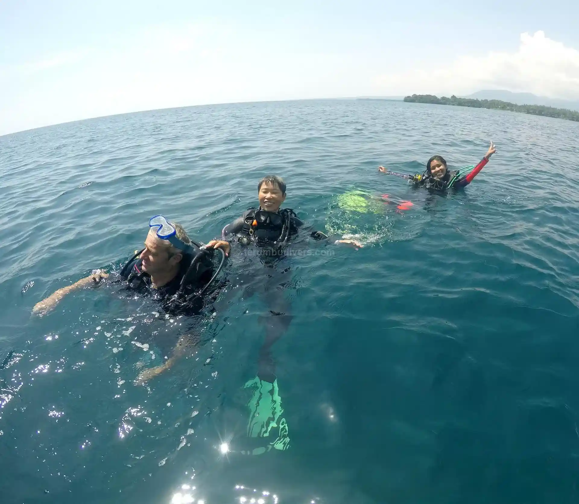 Divers at the surface