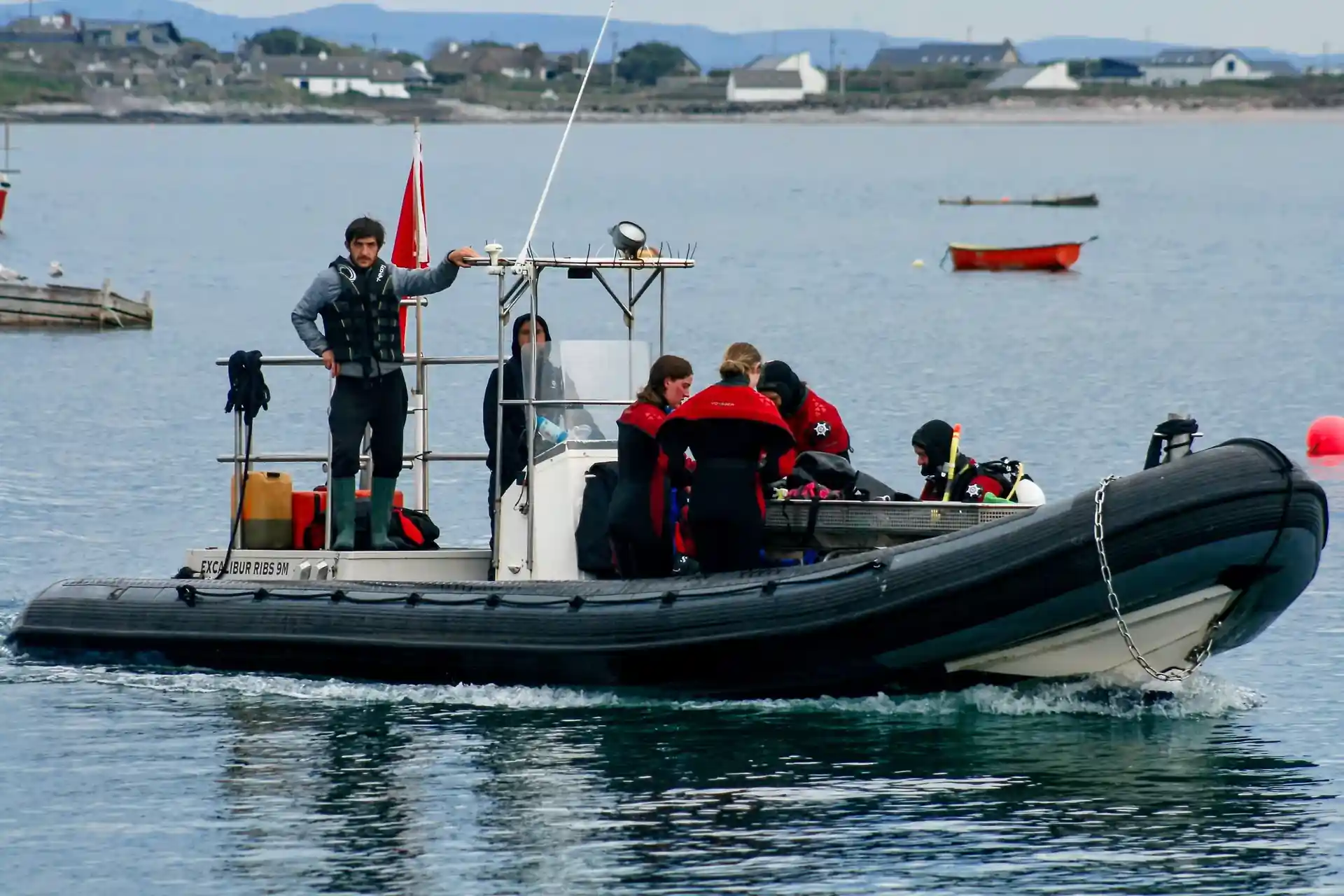 9 meter rib leaving the harbour