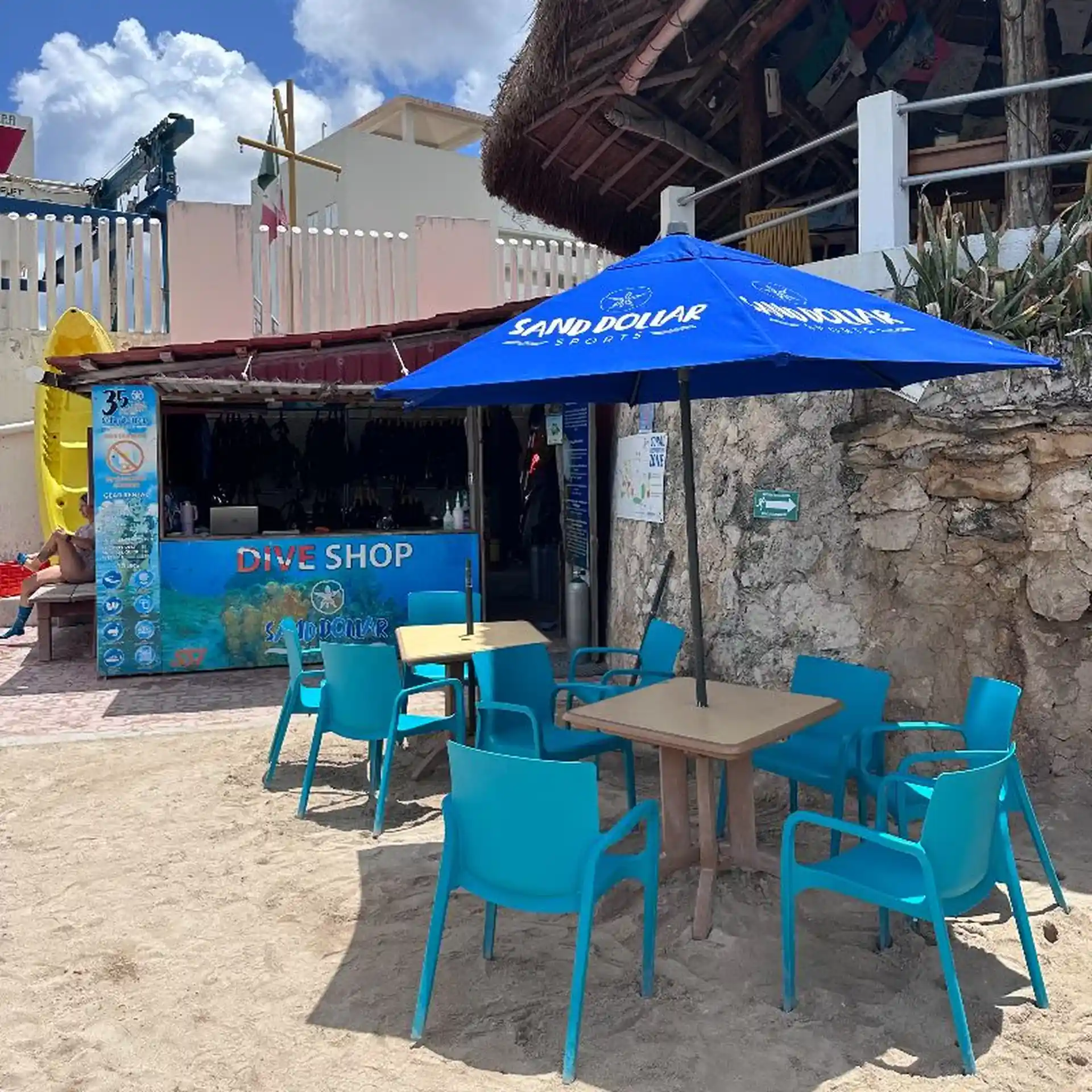 Dive shop is located right on the beach.