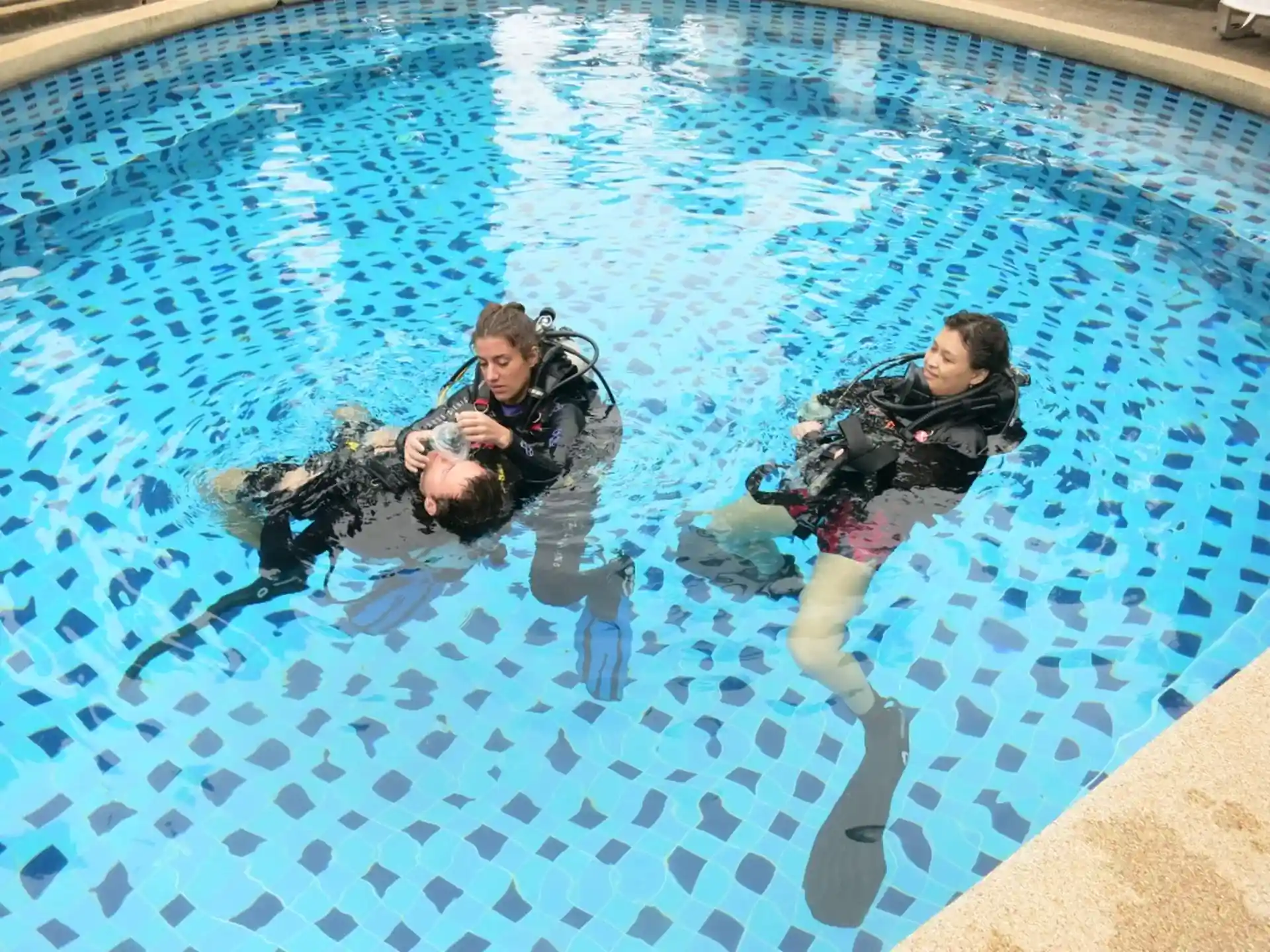 Practice skills in our on-site pool first.