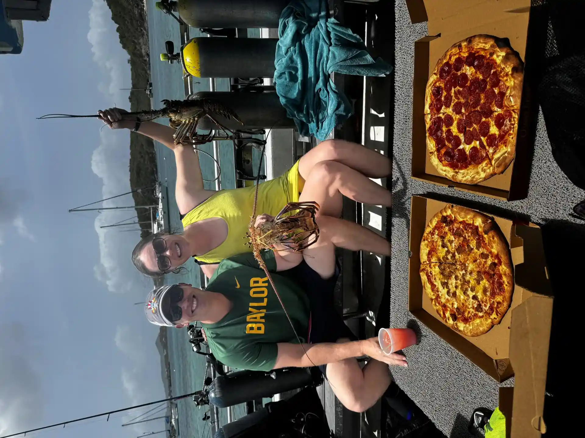 Stop at Pizza pie after your 2-tank dive for lunch!