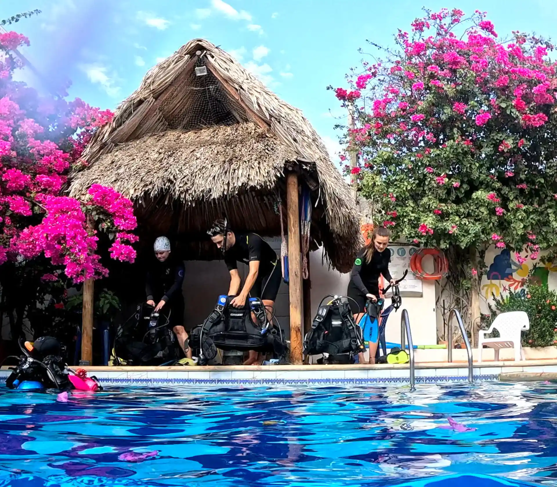 Preparation for Training in the pool at Divanga