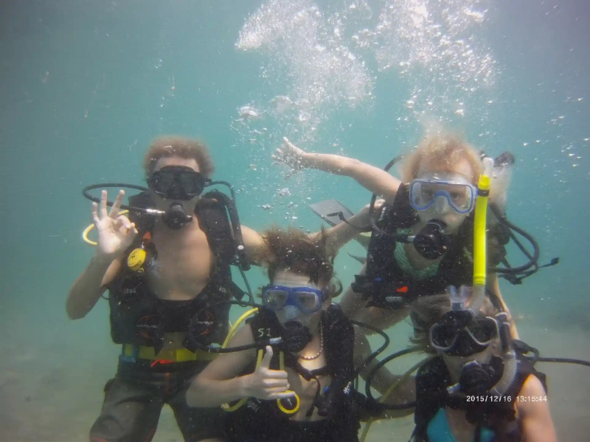 Family group on their scuba diving trip