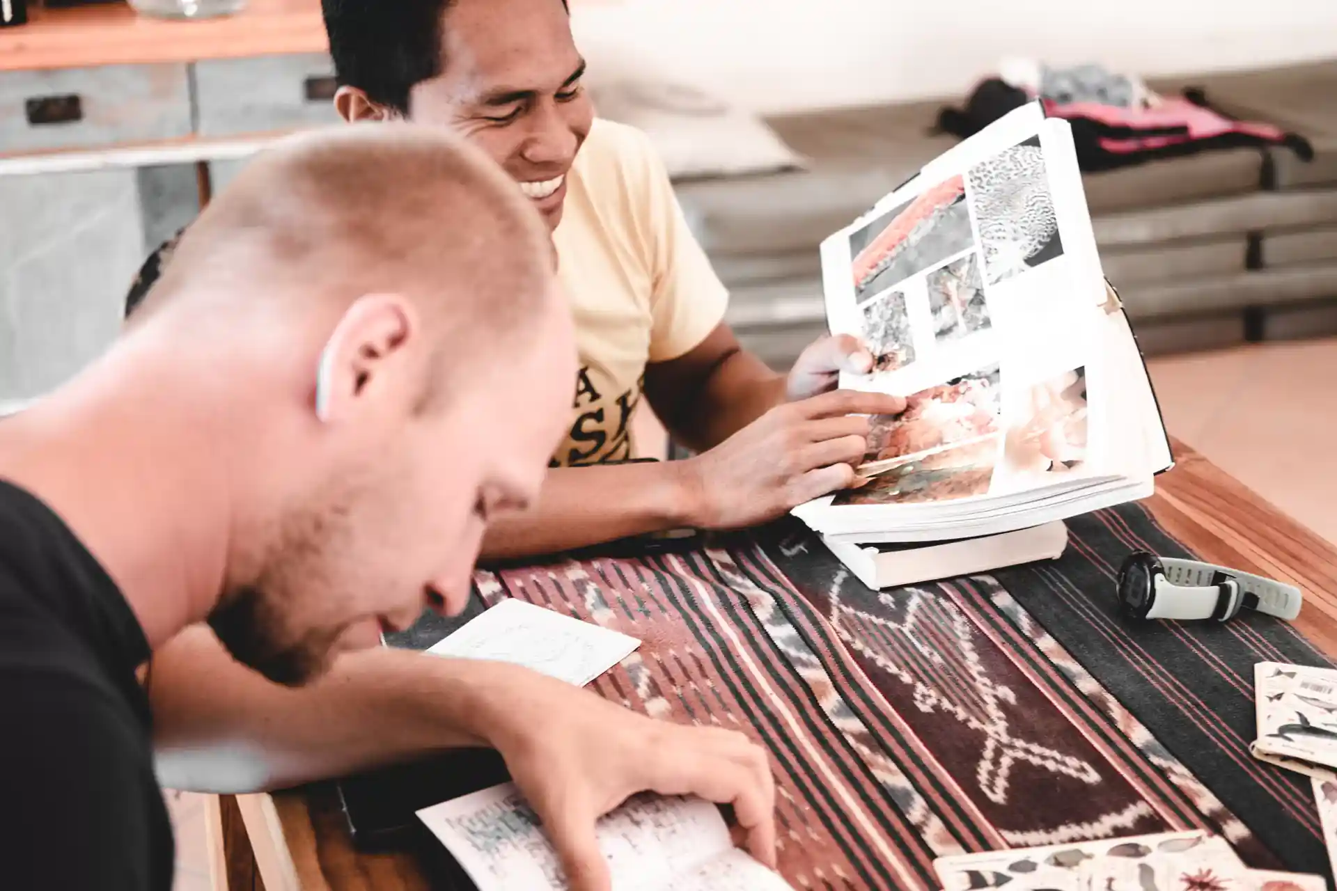 log books after the dive