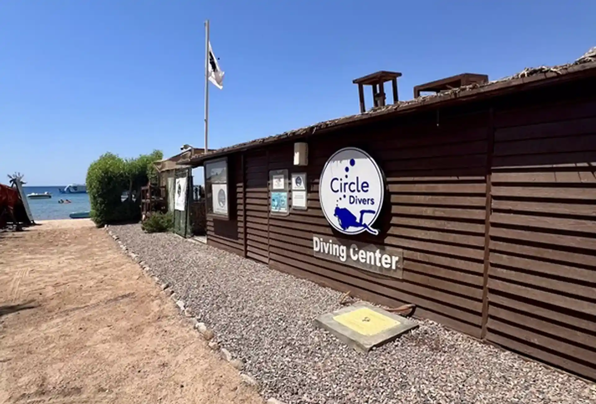 Diving center side entrance at Jaz Dahabeya.