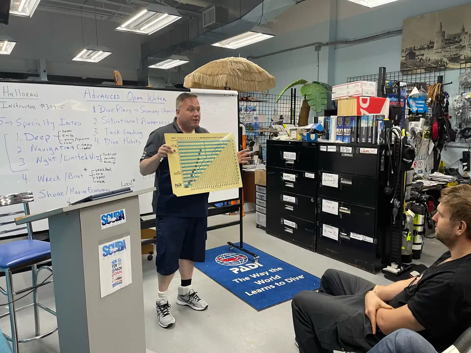 In the classroom and in the water, doing diving right!