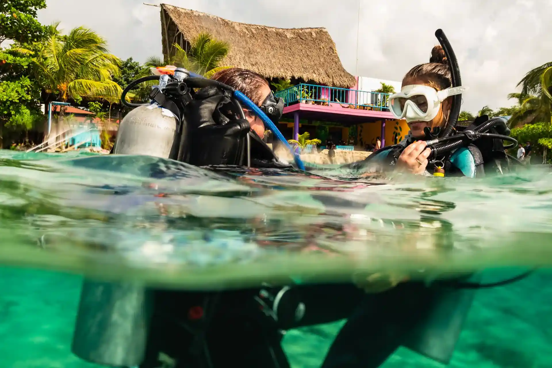 Complete your confined water sessions in the shallow crystal-clear waters of a local beach