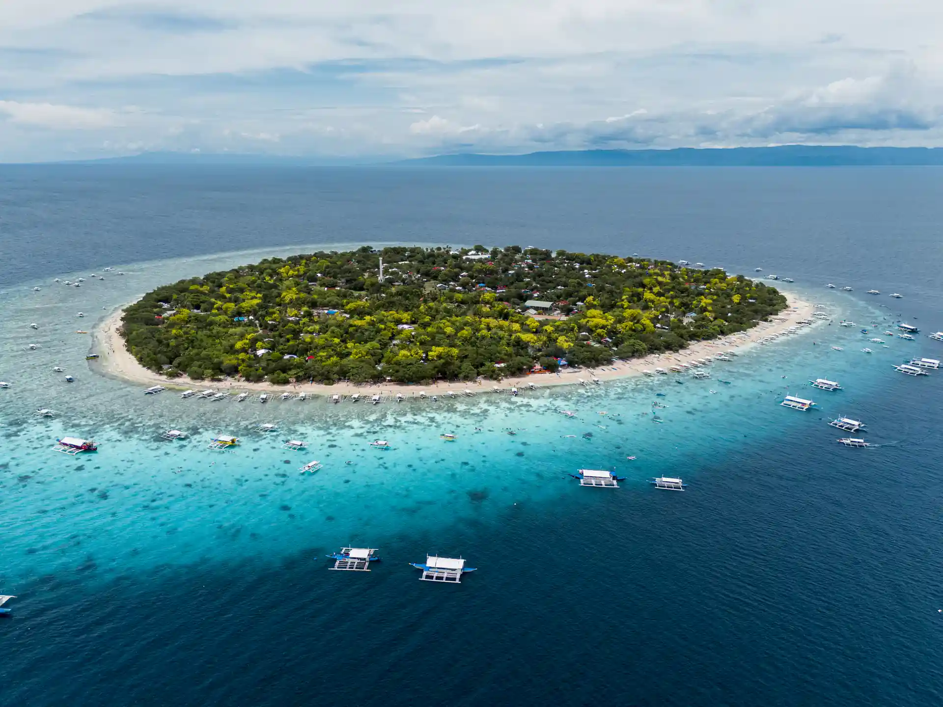Balicasag island drone shot