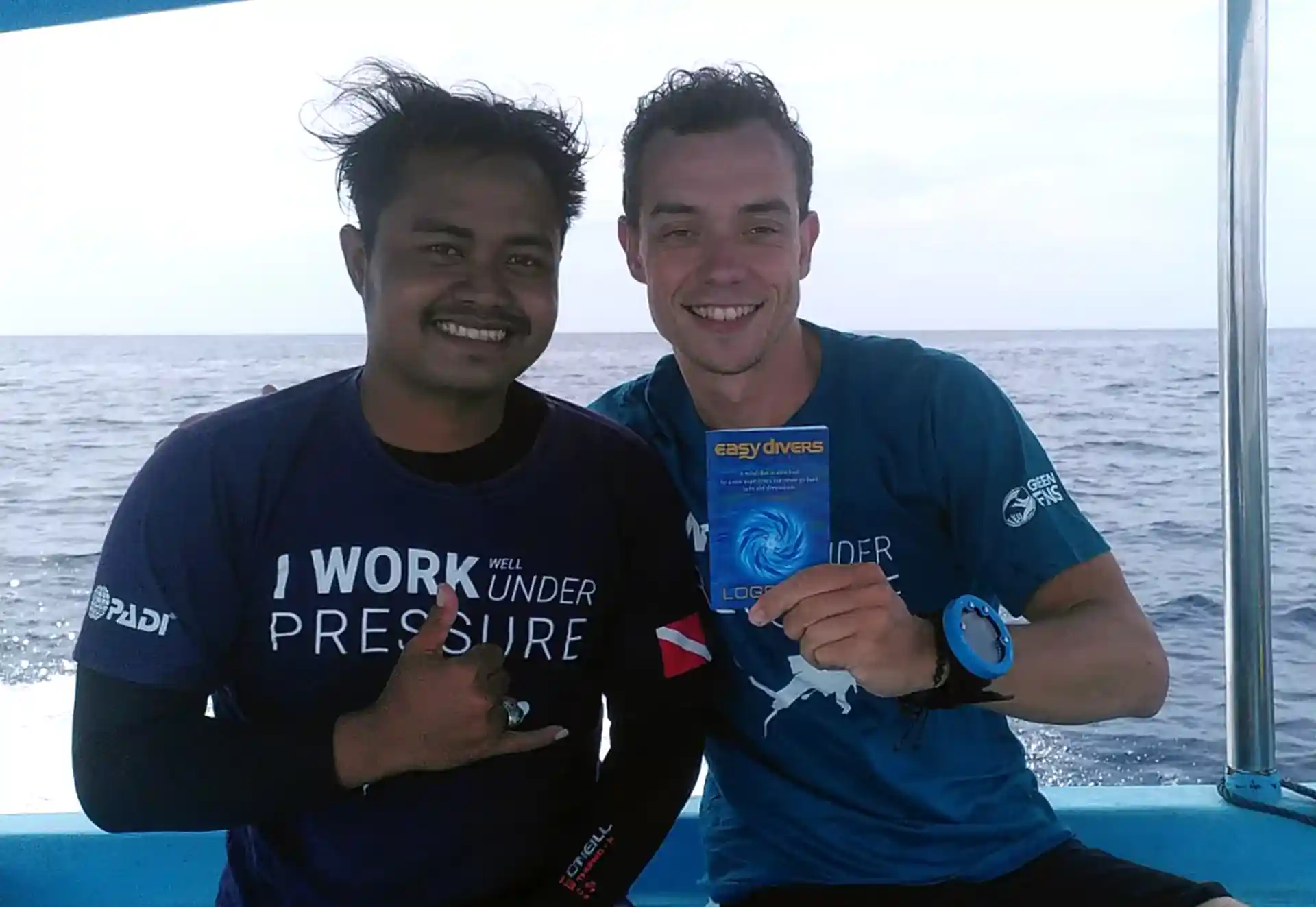 Happy new student with our instructor Rafi