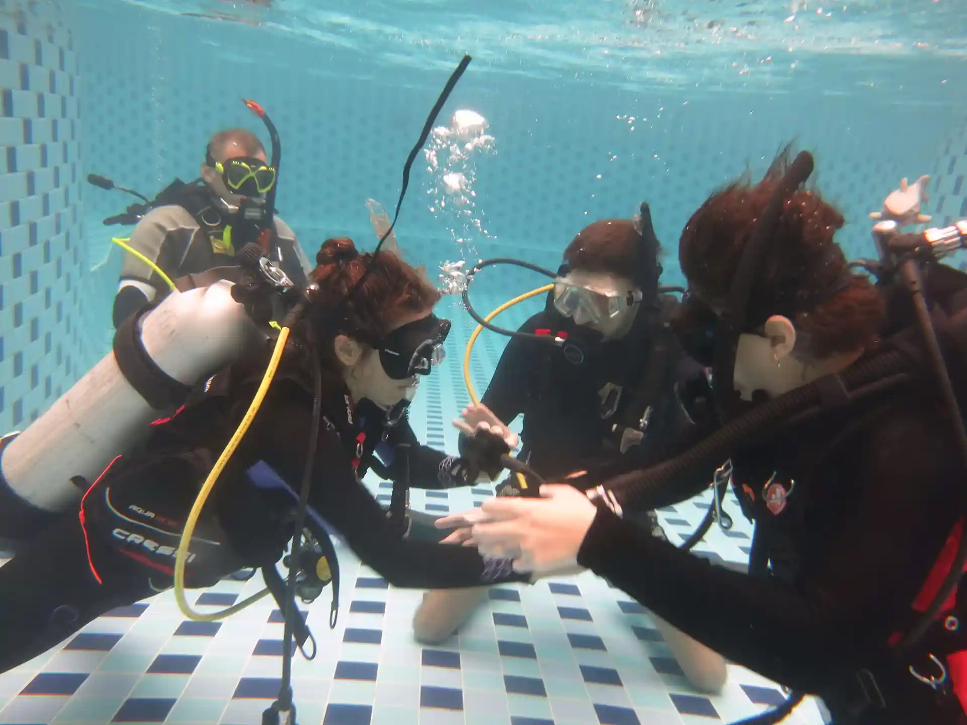 Confined Water training takes place in our on-site swimming pool.