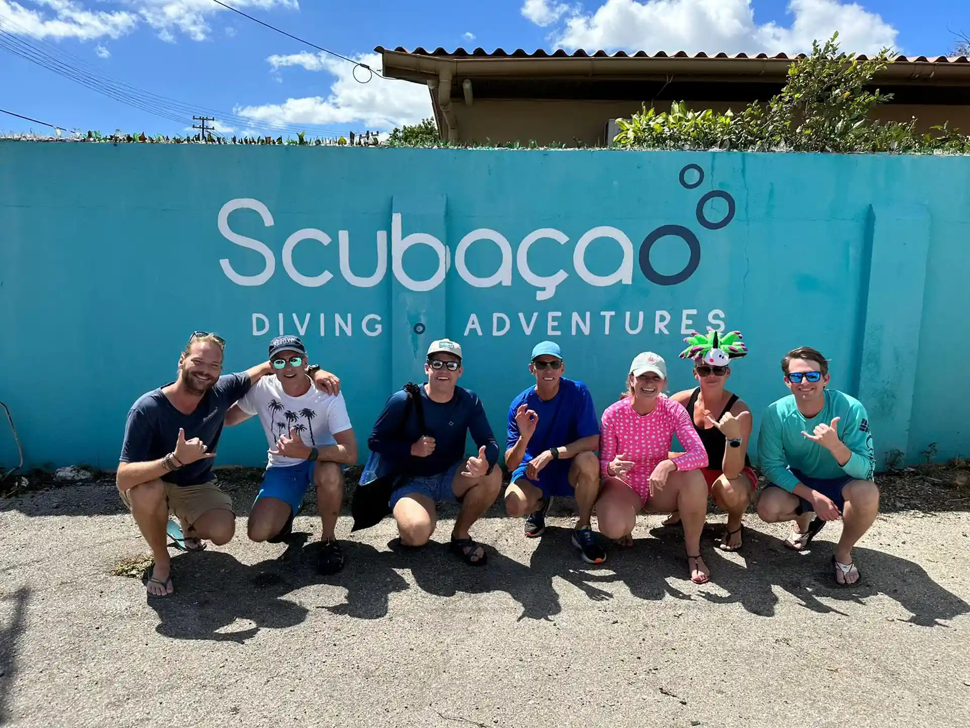Happy people after a fun guided dive!