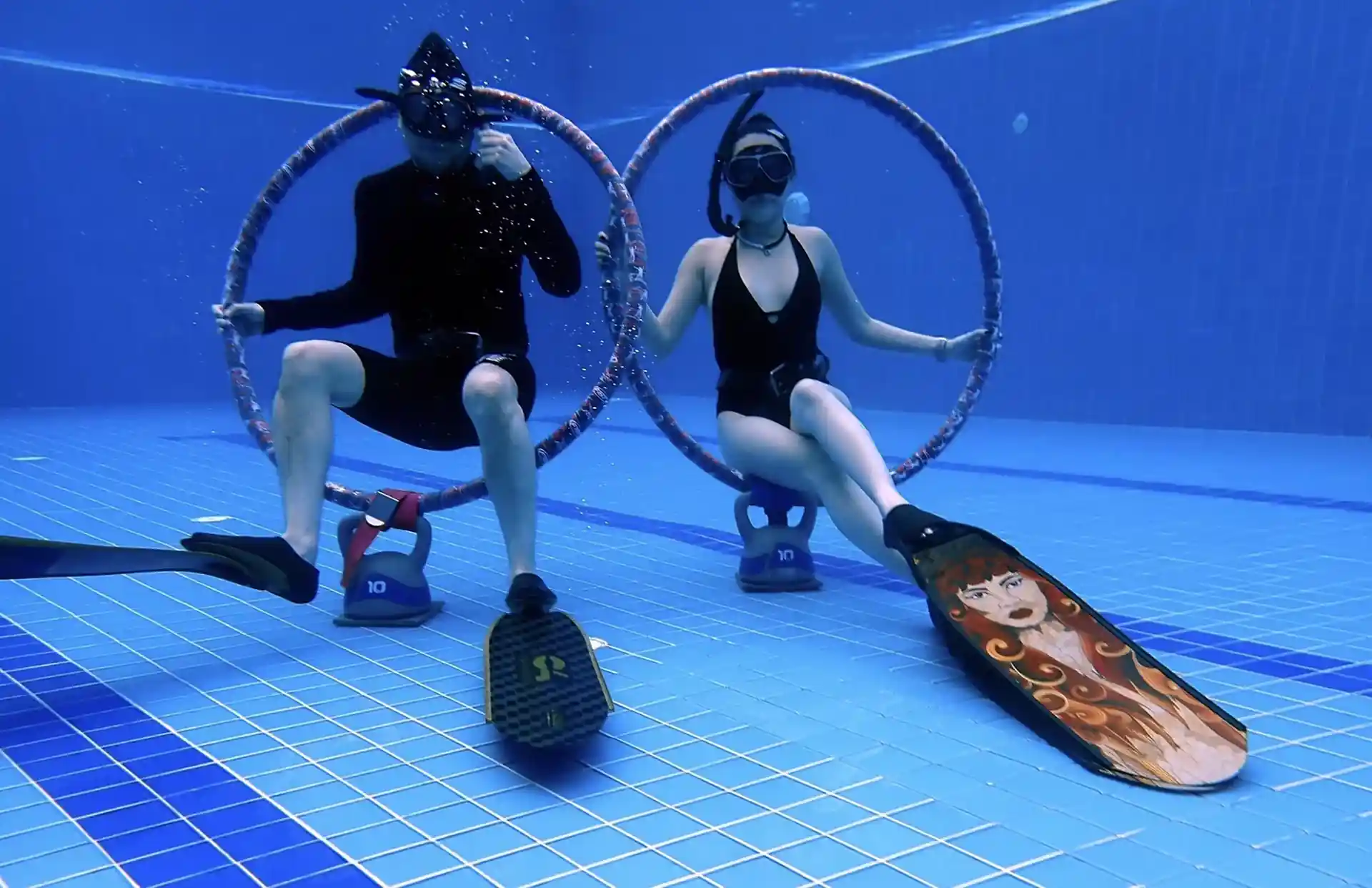 Enjoy freediving in lovely pool setting. Safe and Fun