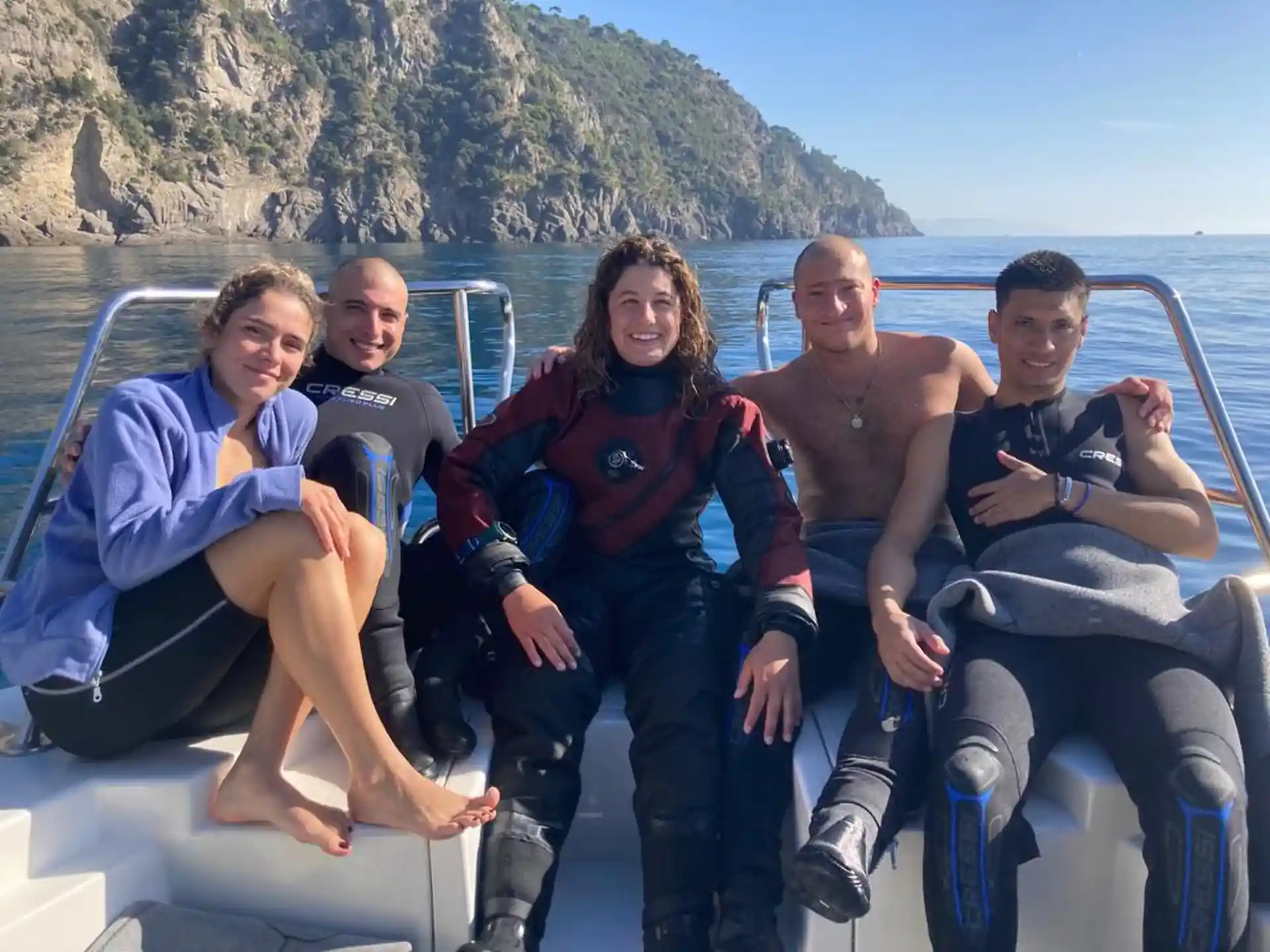 Happy students after completing their open water dives