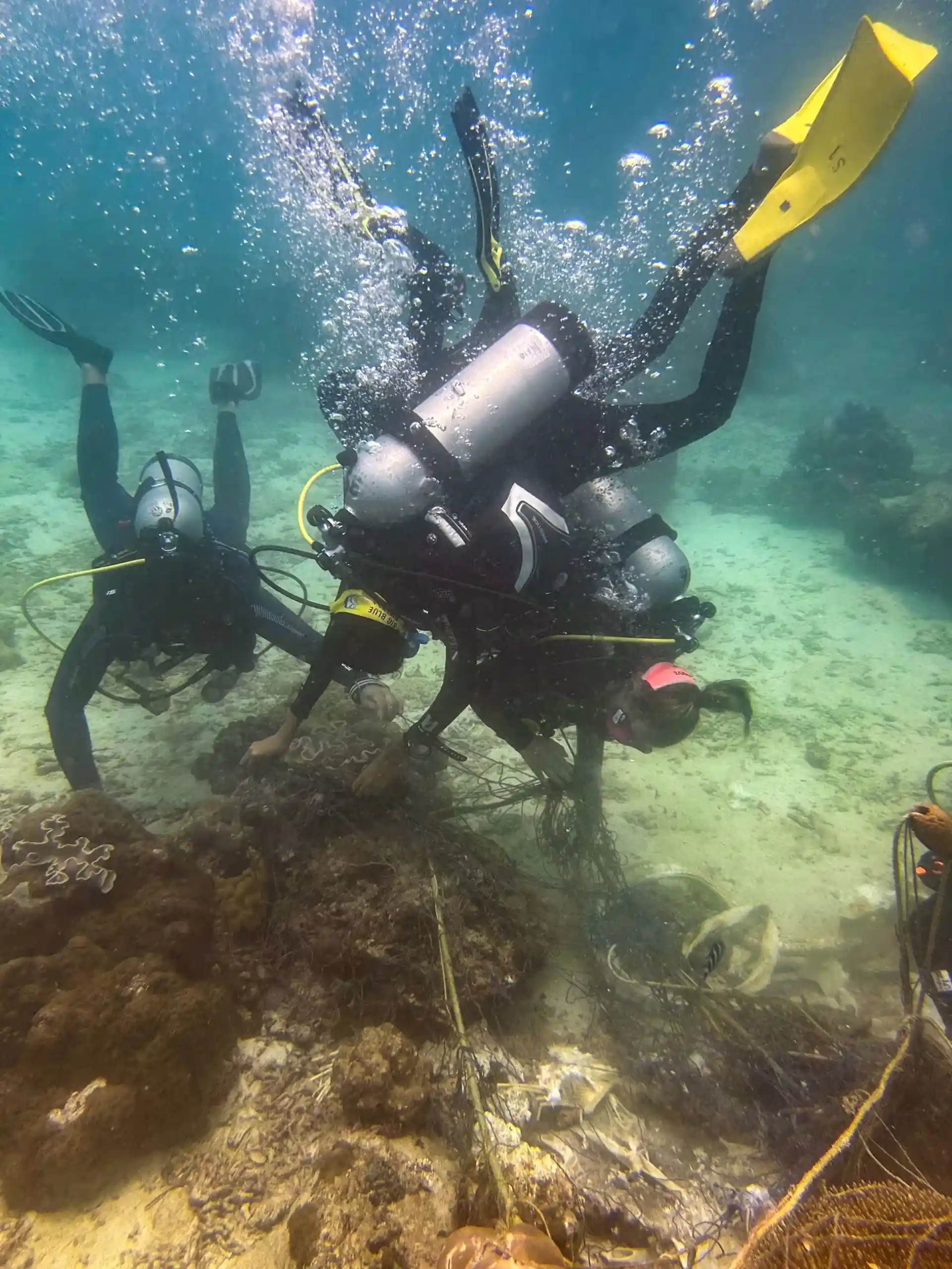 Reef cleanup, diver style.