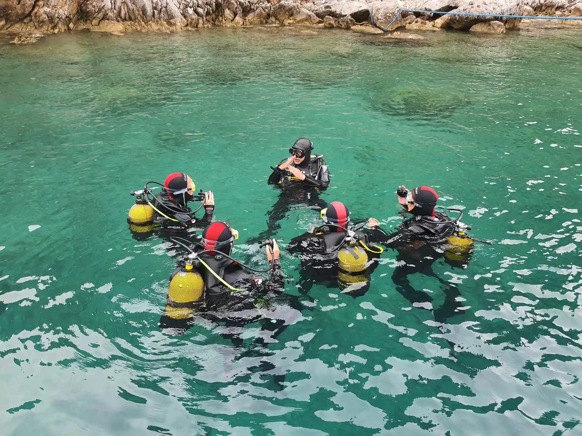 Small group scuba diving with certified PADI instructors.