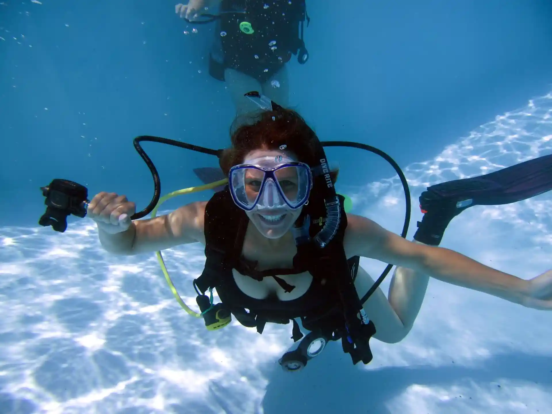 Diver having fun underwater