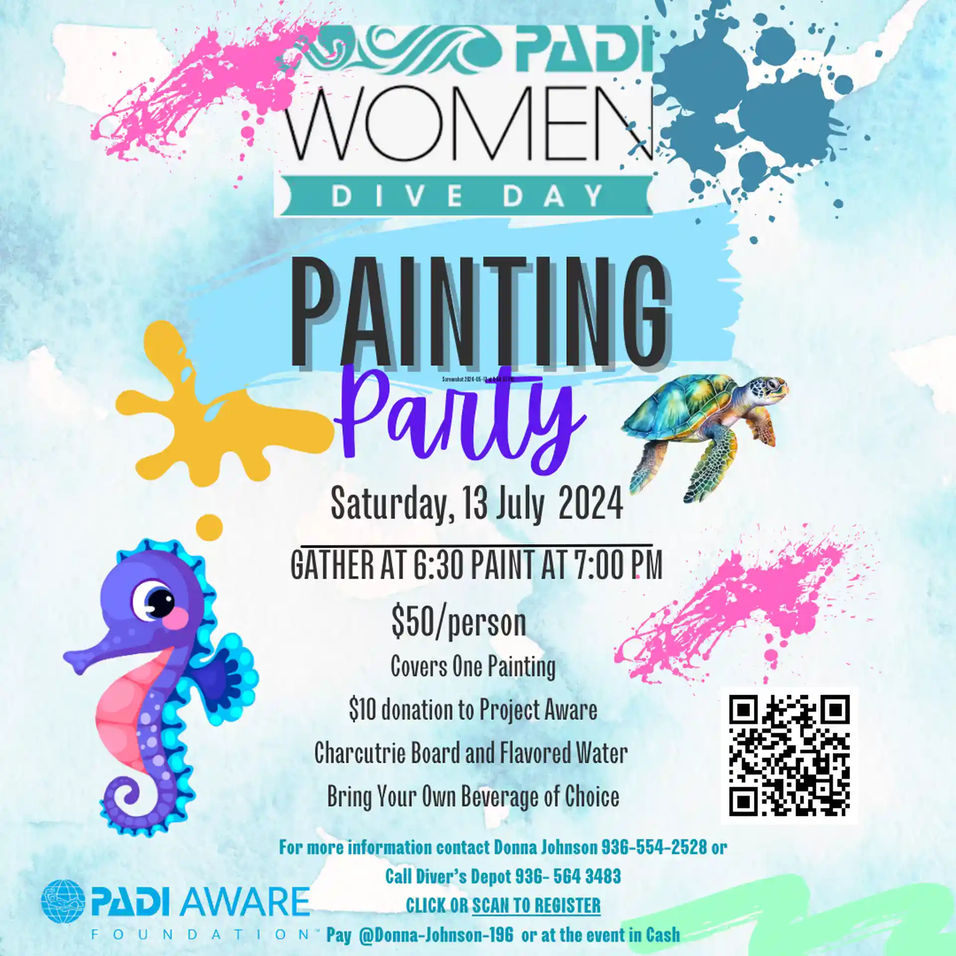 Paint Party celebrating Women's Dive Day!