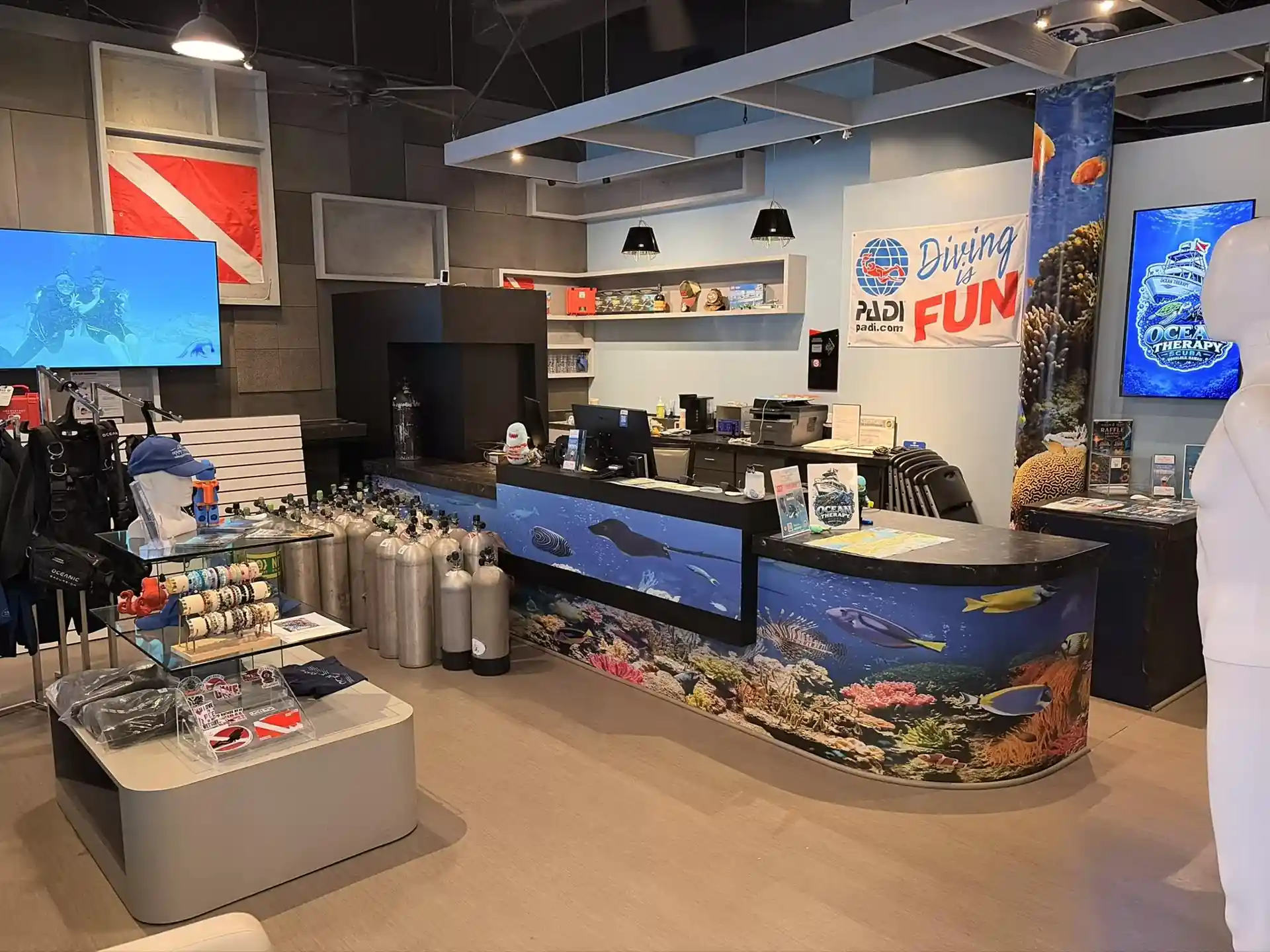Step inside Ocean Therapy Scuba—Honolulu’s boutique PADI dive center and adventure hub!