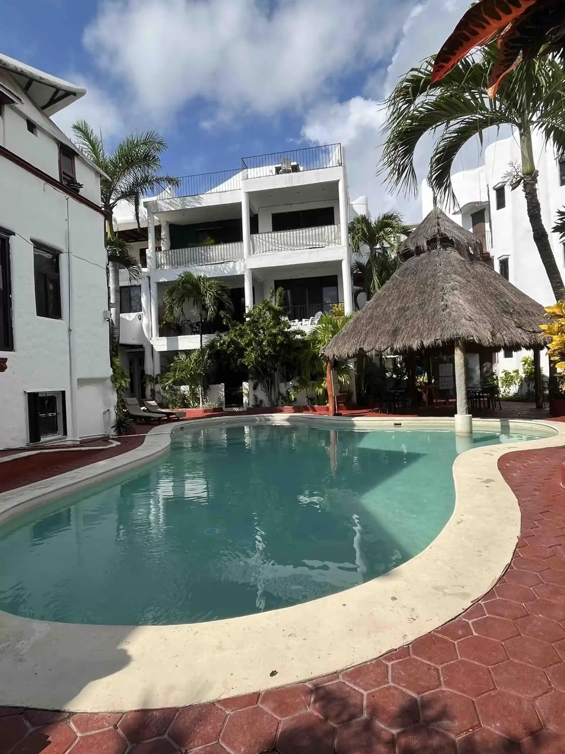 Our pool is located behind the dive shop with no more than 2 Mts depth.