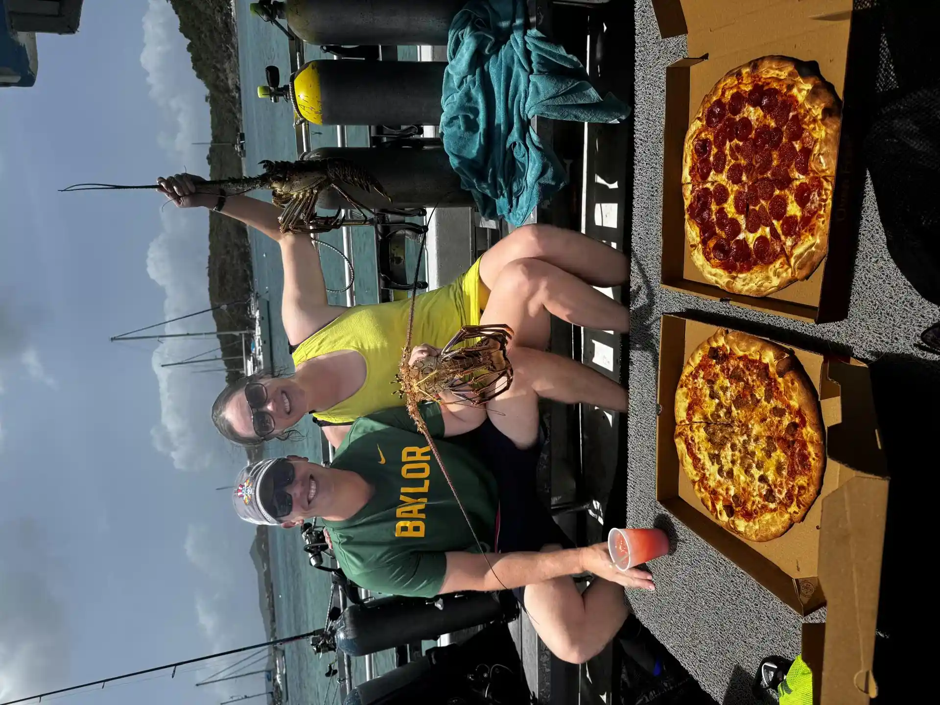 Stop at Pizza pie after your 2-tank dive for lunch!