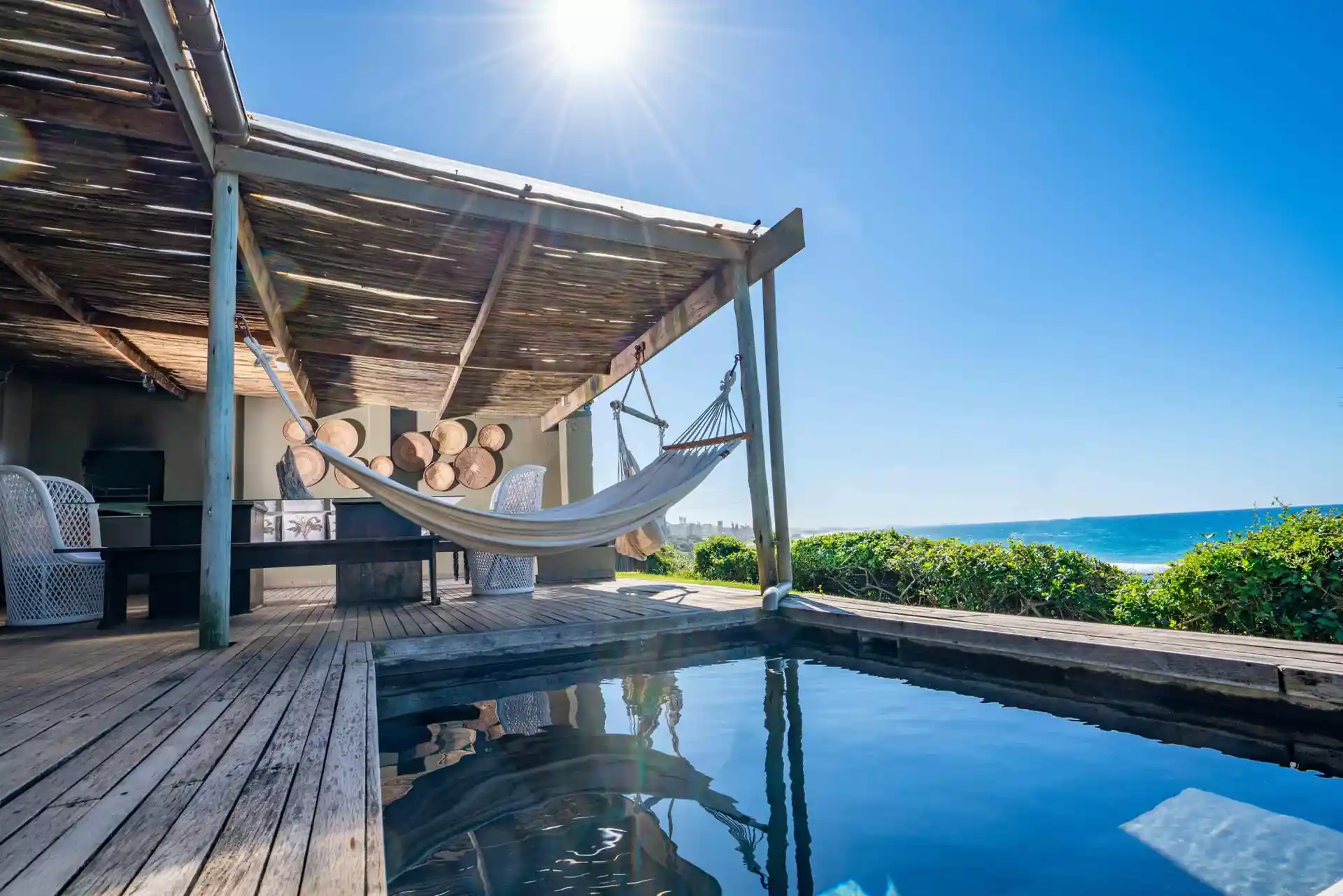 The pool and veranda outlook from the center.. towards the Shoal