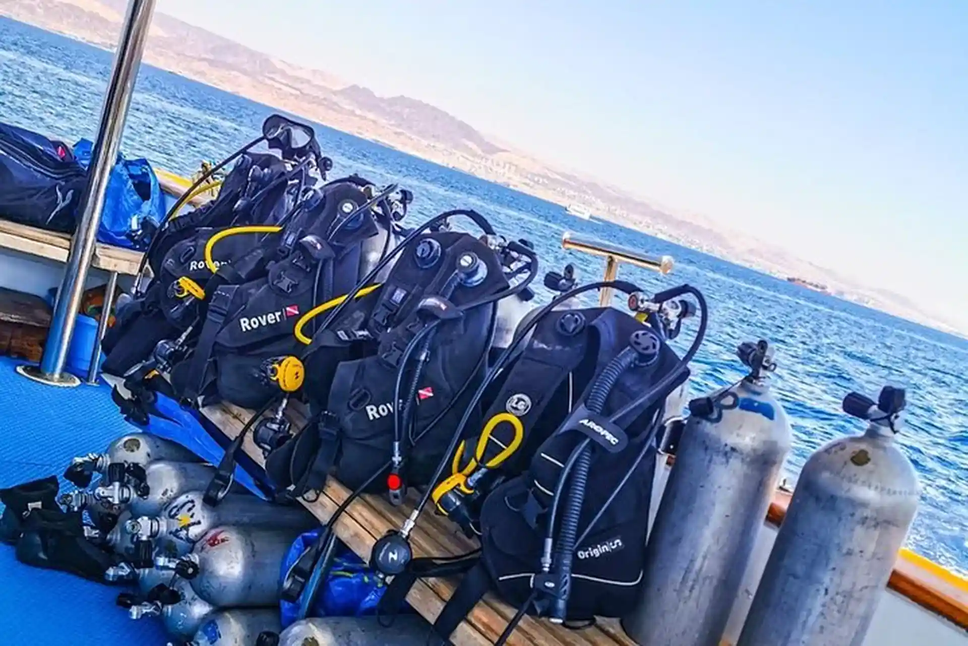 The package includes all diving equipment and instructions for first diving.