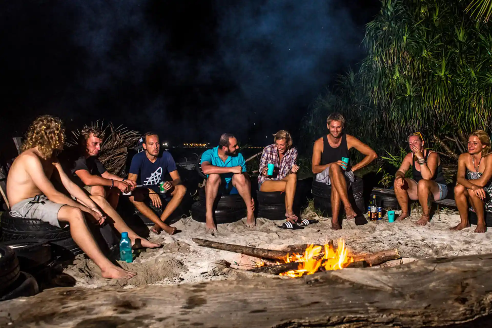 Divers relaxing after a dive day