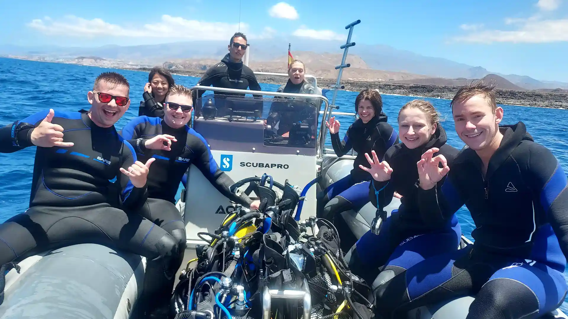 Smiles all around after an unforgettable double dive.
