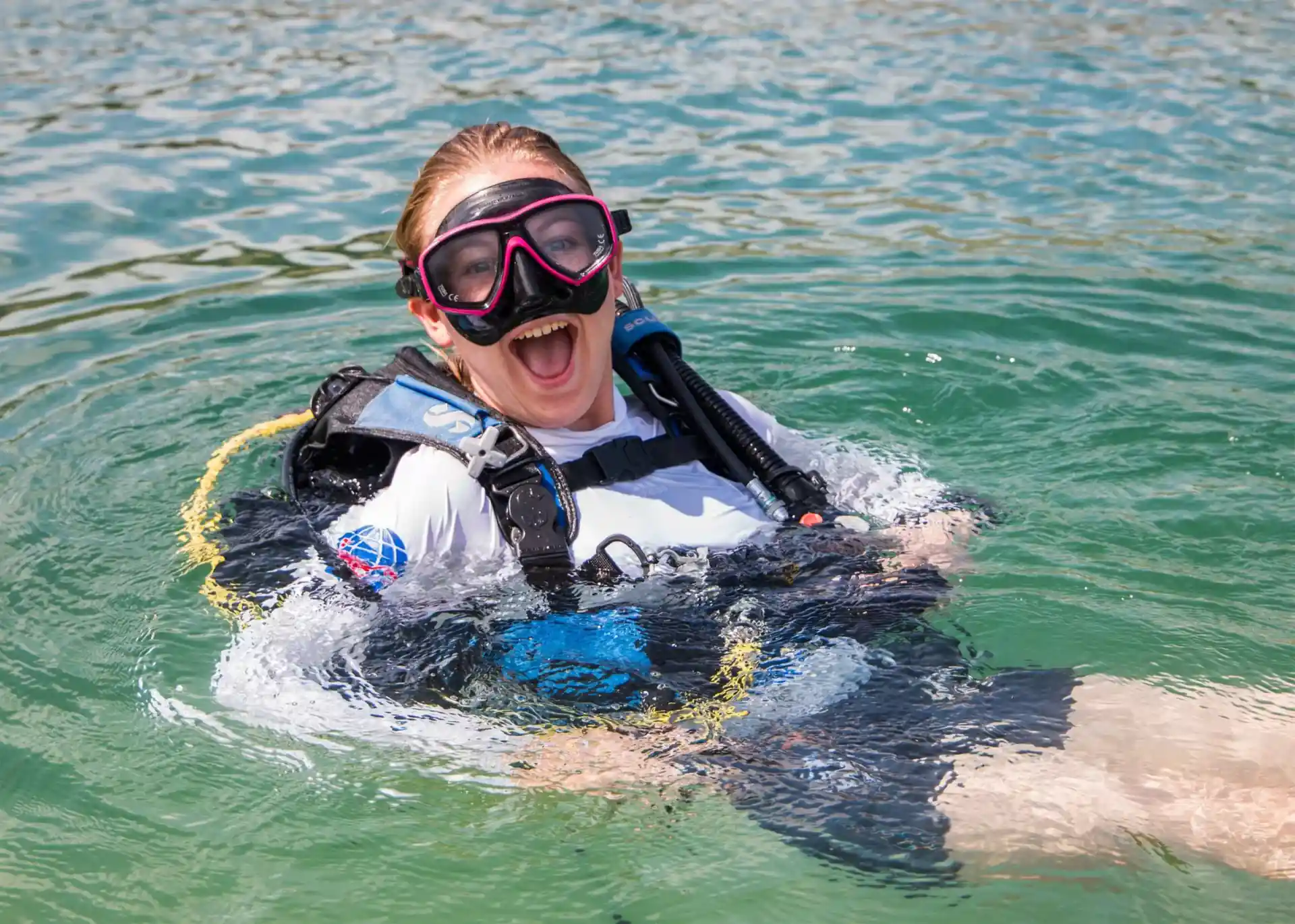 Happy diver in the Quarry