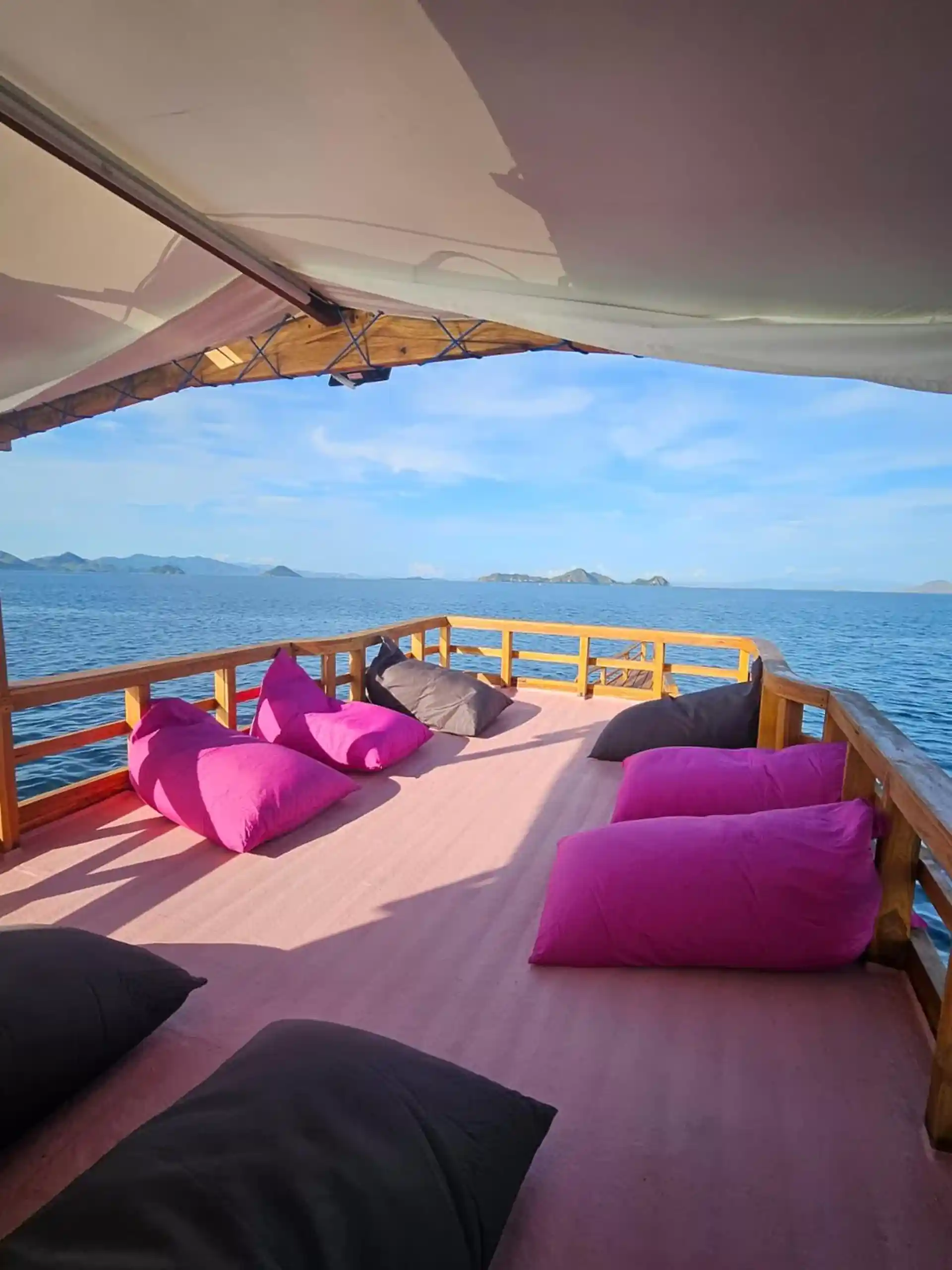 Relaxing area on diving boat