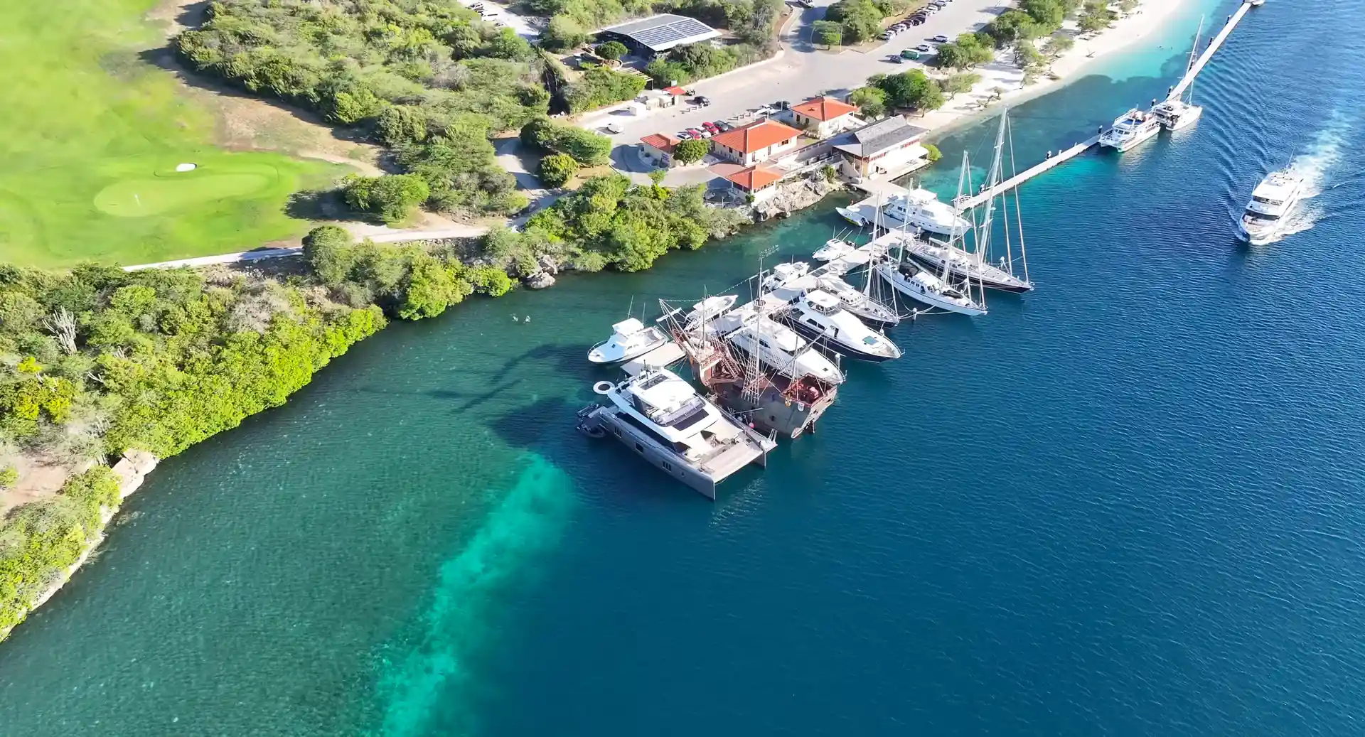 top view of the marina
